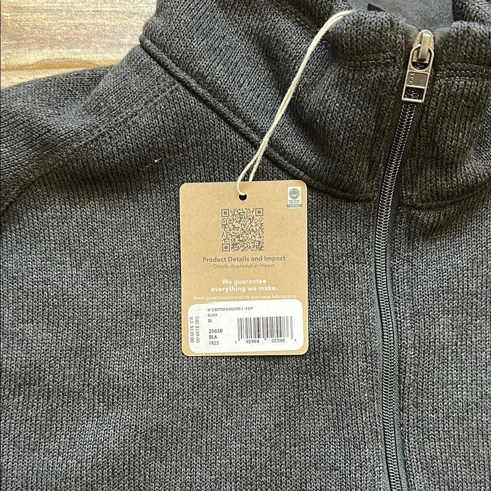 NWT Patagonia Better Sweater Black Sweatshirt Quarter-Zip STY25618 Women’s XL - Picture 6 of 12